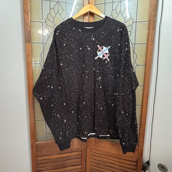 Disney Star Wars The Rise Of Skywalker Black Galaxy Print Spirit Jersey Size XL - Picture 1 of 11